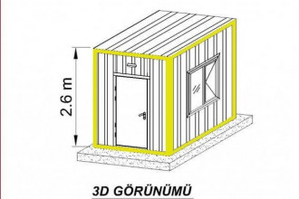 Güvenlik (Bekçi) Kulübesi 2x2 Tek Oda  SA-117