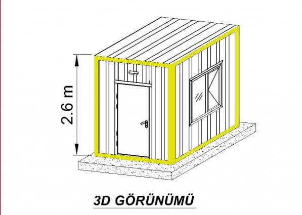 Güvenlik (Bekçi) Kulübesi 2x2 Tek Oda  SA-117